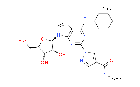 CAS No. 915097-60-8, 1-(6-(Cyclohexylamino)-9-((2R,3R,4S,5R)-3,4-dihydroxy-5-(hydroxymethyl)tetrahydrofuran-2-yl)-9H-purin-2-yl)-N-methyl-1H-pyrazole-4-carboxamide