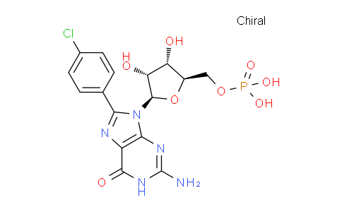 CAS No. 920984-08-3, ((2R,3S,4R,5R)-5-(2-Amino-8-(4-chlorophenyl)-6-oxo-1H-purin-9(6H)-yl)-3,4-dihydroxytetrahydrofuran-2-yl)methyl dihydrogen phosphate