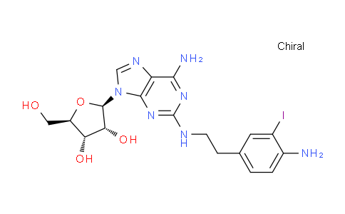 CAS No. 161536-31-8, (2R,3R,4S,5R)-2-(6-Amino-2-((4-amino-3-iodophenethyl)amino)-9H-purin-9-yl)-5-(hydroxymethyl)tetrahydrofuran-3,4-diol