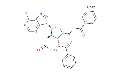 CAS No. 132370-61-7, (2R,3S,4R,5R)-4-Acetoxy-2-((benzoyloxy)methyl)-5-(6-chloro-9H-purin-9-yl)tetrahydrofuran-3-yl benzoate