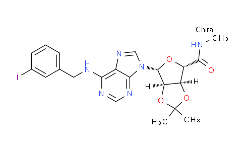 CAS No. 152918-48-4, (3aS,4S,6R,6aR)-6-(6-((3-iodobenzyl)amino)-9H-purin-9-yl)-N,2,2-trimethyltetrahydrofuro[3,4-d][1,3]dioxole-4-carboxamide