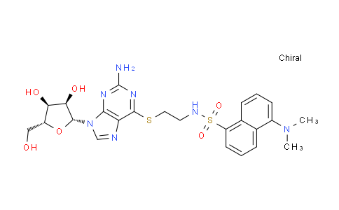 CAS No. 75501-09-6, N-(2-((2-Amino-9-((2R,3R,4S,5R)-3,4-dihydroxy-5-(hydroxymethyl)tetrahydrofuran-2-yl)-9H-purin-6-yl)thio)ethyl)-5-(dimethylamino)naphthalene-1-sulfonamide