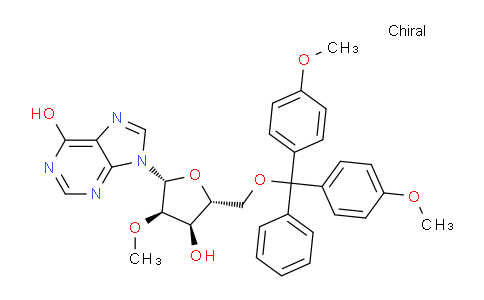 CAS No. 128219-84-1, 9-((2R,3R,4R,5R)-5-((Bis(4-methoxyphenyl)(phenyl)methoxy)methyl)-4-hydroxy-3-methoxytetrahydrofuran-2-yl)-9H-purin-6-ol