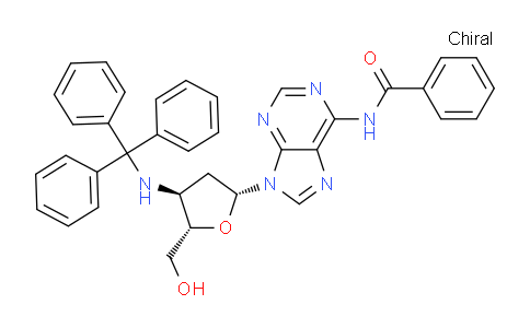 CAS No. 195375-63-4, N-(9-((2R,4S,5S)-5-(Hydroxymethyl)-4-(tritylamino)tetrahydrofuran-2-yl)-9H-purin-6-yl)benzamide