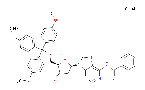 CAS No. 113504-83-9, N-(9-((2R,4S,5R)-4-Hydroxy-5-((tris(4-methoxyphenyl)methoxy)methyl)tetrahydrofuran-2-yl)-9H-purin-6-yl)benzamide