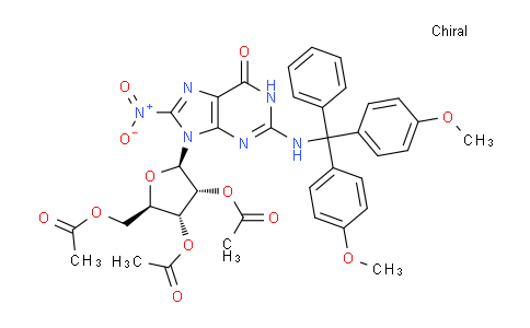 CAS No. 1096020-94-8, (2R,3R,4R,5R)-2-(Acetoxymethyl)-5-(2-((bis(4-methoxyphenyl)(phenyl)methyl)amino)-8-nitro-6-oxo-1H-purin-9(6H)-yl)tetrahydrofuran-3,4-diyl diacetate