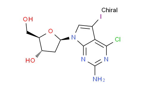 CAS No. 1200461-78-4, (2R,3S,5R)-5-(2-Amino-4-chloro-5-iodo-7H-pyrrolo[2,3-d]pyrimidin-7-yl)-2-(hydroxymethyl)tetrahydrofuran-3-ol