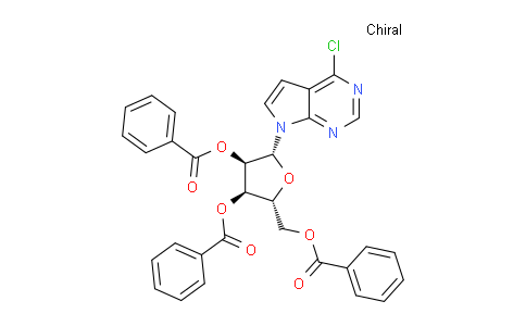 CAS No. 29914-75-8, (2R,3R,4R,5R)-2-((Benzoyloxy)methyl)-5-(4-chloro-7H-pyrrolo[2,3-d]pyrimidin-7-yl)tetrahydrofuran-3,4-diyl dibenzoate