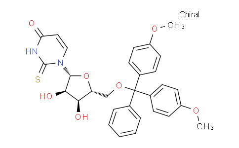 CAS No. 163496-06-8, 1-((2R,3R,4S,5R)-5-((Bis(4-methoxyphenyl)(phenyl)methoxy)methyl)-3,4-dihydroxytetrahydrofuran-2-yl)-2-thioxo-2,3-dihydropyrimidin-4(1H)-one