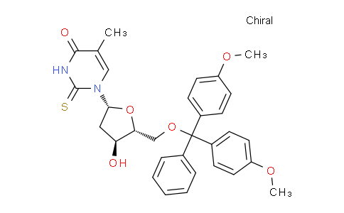 CAS No. 125258-60-8, 1-((2R,4S,5R)-5-((Bis(4-methoxyphenyl)(phenyl)methoxy)methyl)-4-hydroxytetrahydrofuran-2-yl)-5-methyl-2-thioxo-2,3-dihydropyrimidin-4(1H)-one