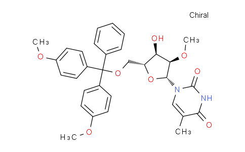 CAS No. 153631-19-7, 1-((2R,3R,4R,5R)-5-((bis(4-Methoxyphenyl)(phenyl)Methoxy)Methyl)-4-hydroxy-3-Methoxytetrahydrofuran-2-yl)-5-MethylpyriMidine-2,4(1H,3H)-dione