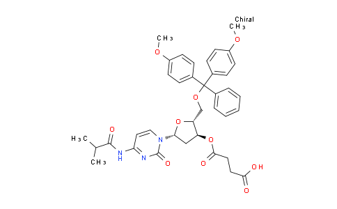 CAS No. 130150-82-2, 4-(((2R,3S,5R)-2-((Bis(4-methoxyphenyl)(phenyl)methoxy)methyl)-5-(4-isobutyramido-2-oxopyrimidin-1(2H)-yl)tetrahydrofuran-3-yl)oxy)-4-oxobutanoic acid