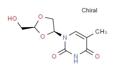 CAS No. 127658-07-5, 1-[(2S,4S)-2-(hydroxymethyl)-1,3-dioxolan-4-yl]-5-methyl-pyrimidine-2,4-dione