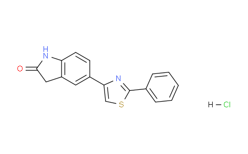 CAS No. 1129403-60-6, 5-(2-Phenylthiazol-4-yl)indolin-2-one hydrochloride