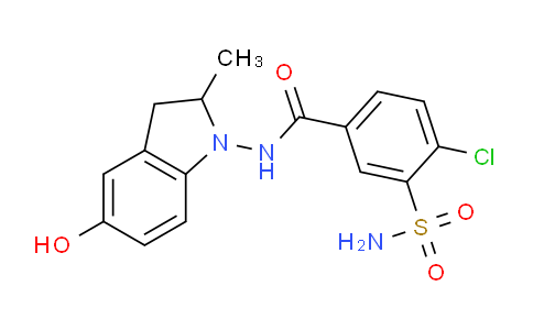 CAS No. 126750-70-7, 4-Chloro-N-(5-hydroxy-2-methylindolin-1-yl)-3-sulfamoylbenzamide