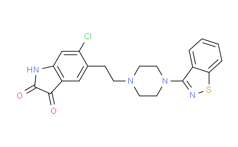 CAS No. 1159977-56-6, 5-(2-(4-(benzo[d]isothiazol-3-yl)piperazin-1-yl)ethyl)-6-chloroindoline-2,3-dione