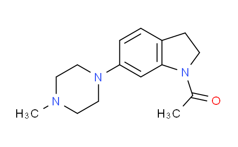 CAS No. 215162-97-3, 1-(6-(4-Methylpiperazin-1-yl)indolin-1-yl)ethanone
