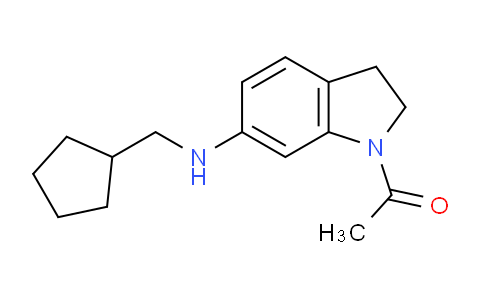 CAS No. 919800-41-2, 1-(6-((Cyclopentylmethyl)amino)indolin-1-yl)ethanone