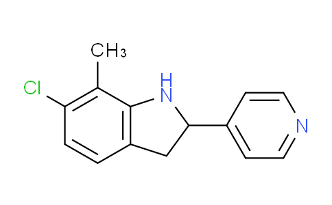 CAS No. 593233-51-3, 6-Chloro-7-methyl-2-(pyridin-4-yl)indoline