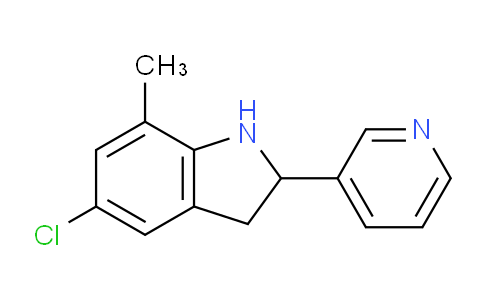 CAS No. 595549-20-5, 5-Chloro-7-methyl-2-(pyridin-3-yl)indoline