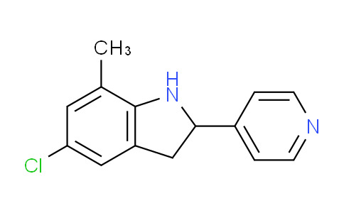 CAS No. 595549-21-6, 5-Chloro-7-methyl-2-(pyridin-4-yl)indoline