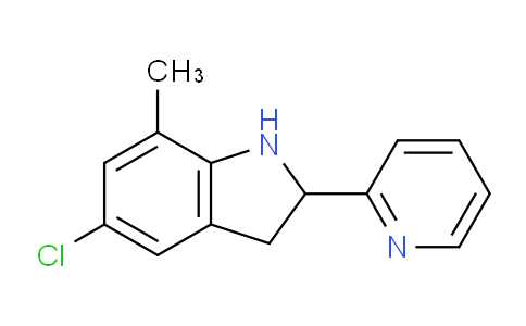 CAS No. 595549-19-2, 5-Chloro-7-methyl-2-(pyridin-2-yl)indoline
