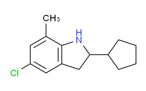 CAS No. 596083-20-4, 5-Chloro-2-cyclopentyl-7-methylindoline