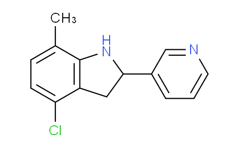 CAS No. 594820-95-8, 4-Chloro-7-methyl-2-(pyridin-3-yl)indoline