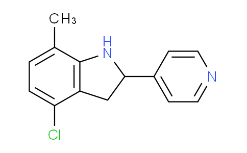 CAS No. 594820-96-9, 4-Chloro-7-methyl-2-(pyridin-4-yl)indoline