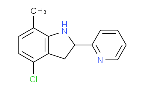 CAS No. 594820-93-6, 4-Chloro-7-methyl-2-(pyridin-2-yl)indoline