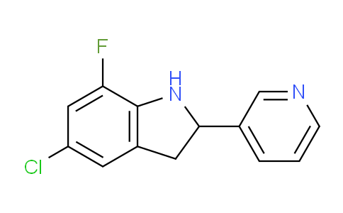 CAS No. 593234-02-7, 5-Chloro-7-fluoro-2-(pyridin-3-yl)indoline