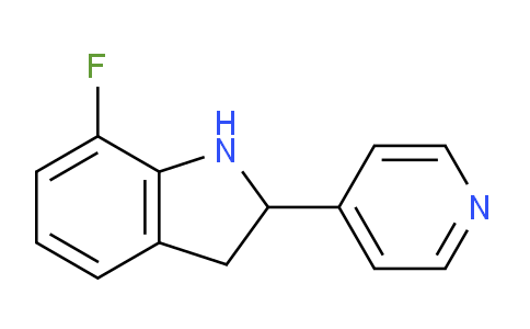 CAS No. 592466-00-7, 7-Fluoro-2-(pyridin-4-yl)indoline