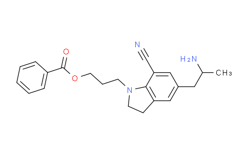CAS No. 1338365-54-0, 3-(5-(2-Aminopropyl)-7-cyanoindolin-1-yl)propyl benzoate