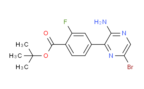 CAS No. 1715031-89-2, tert-Butyl 4-(3-amino-6-bromopyrazin-2-yl)-2-fluorobenzoate