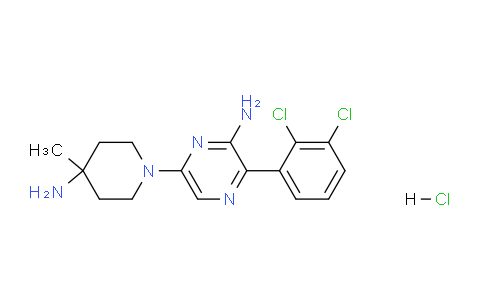 CAS No. 2200214-93-1, 6-(4-amino-4-methylpiperidin-1-yl)-3-(2,3-dichlorophenyl)pyrazin-2-amine;hydrochloride