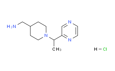 CAS No. 1289385-29-0, (1-(1-(Pyrazin-2-yl)ethyl)piperidin-4-yl)methanamine hydrochloride