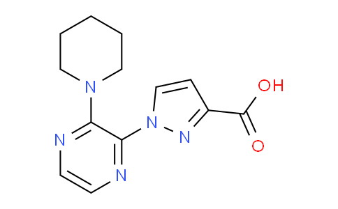 CAS No. 1707566-51-5, 1-(3-(Piperidin-1-yl)pyrazin-2-yl)-1H-pyrazole-3-carboxylic acid