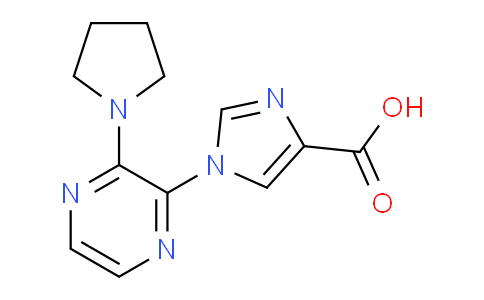 CAS No. 1710674-91-1, 1-(3-(Pyrrolidin-1-yl)pyrazin-2-yl)-1H-imidazole-4-carboxylic acid