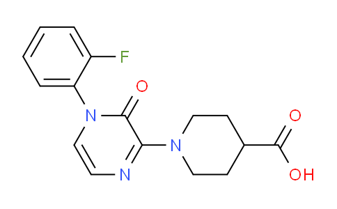 CAS No. 1707603-27-7, 1-(4-(2-Fluorophenyl)-3-oxo-3,4-dihydropyrazin-2-yl)piperidine-4-carboxylic acid