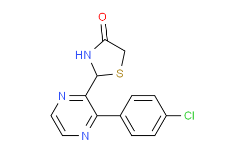 CAS No. 89442-12-6, 2-(3-(4-Chlorophenyl)pyrazin-2-yl)thiazolidin-4-one