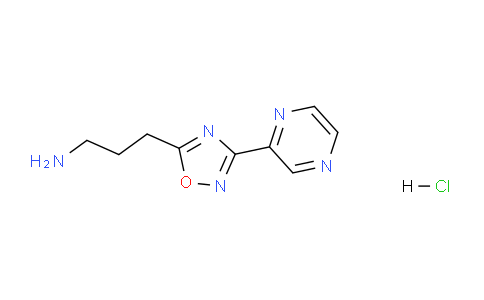CAS No. 1185302-90-2, 3-(3-(Pyrazin-2-yl)-1,2,4-oxadiazol-5-yl)propan-1-amine hydrochloride