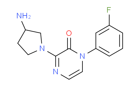 CAS No. 1710833-85-4, 3-(3-Aminopyrrolidin-1-yl)-1-(3-fluorophenyl)pyrazin-2(1H)-one