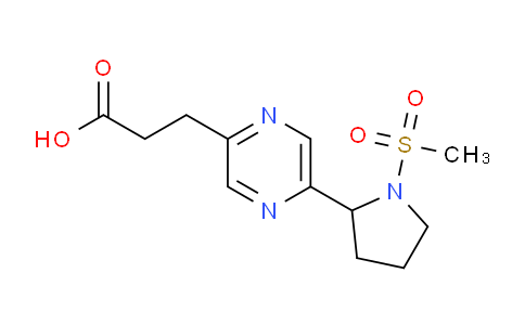 CAS No. 1316225-21-4, 3-(5-(1-(Methylsulfonyl)pyrrolidin-2-yl)pyrazin-2-yl)propanoic acid