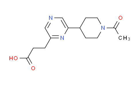 CAS No. 1316221-83-6, 3-(6-(1-Acetylpiperidin-4-yl)pyrazin-2-yl)propanoic acid