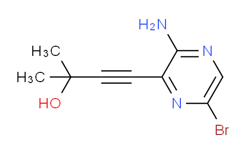 CAS No. 1379344-10-1, 4-(3-Amino-6-bromopyrazin-2-yl)-2-methylbut-3-yn-2-ol