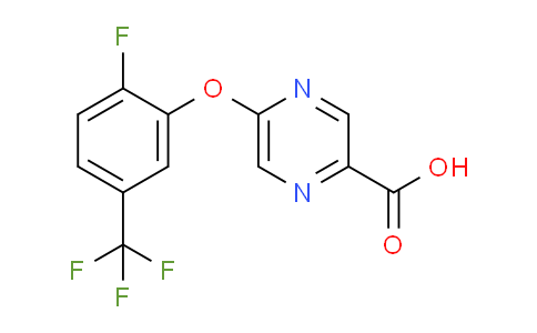 CAS No. 1255146-91-8, 5-(2-Fluoro-5-(trifluoromethyl)phenoxy)pyrazine-2-carboxylic acid