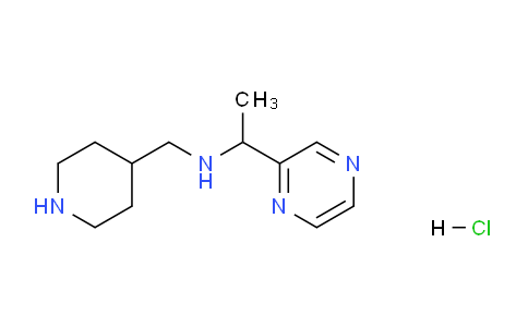CAS No. 1289385-75-6, N-(Piperidin-4-ylmethyl)-1-(pyrazin-2-yl)ethanamine hydrochloride