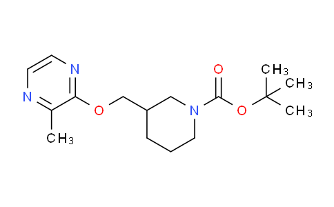 CAS No. 1261235-09-9, tert-Butyl 3-(((3-methylpyrazin-2-yl)oxy)methyl)piperidine-1-carboxylate