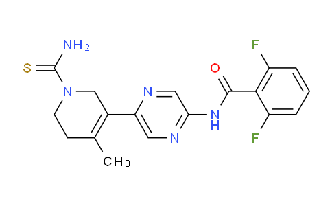 CAS No. 1219927-74-8, N-(5-(1-carbamothioyl-4-methyl-1,2,5,6-tetrahydropyridin-3-yl)pyrazin-2-yl)-2,6-difluorobenzamide