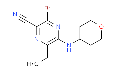 CAS No. 2043019-98-1, 3-Bromo-6-Ethyl-5-((Tetrahydro-2H-Pyran-4-Yl)Amino)Pyrazine-2-Carbonitrile